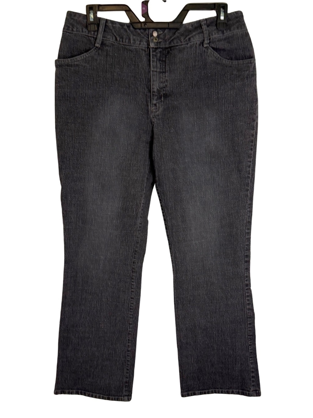 Halston Jeans Wear Faded Black Boot Cut Jeans Size 14